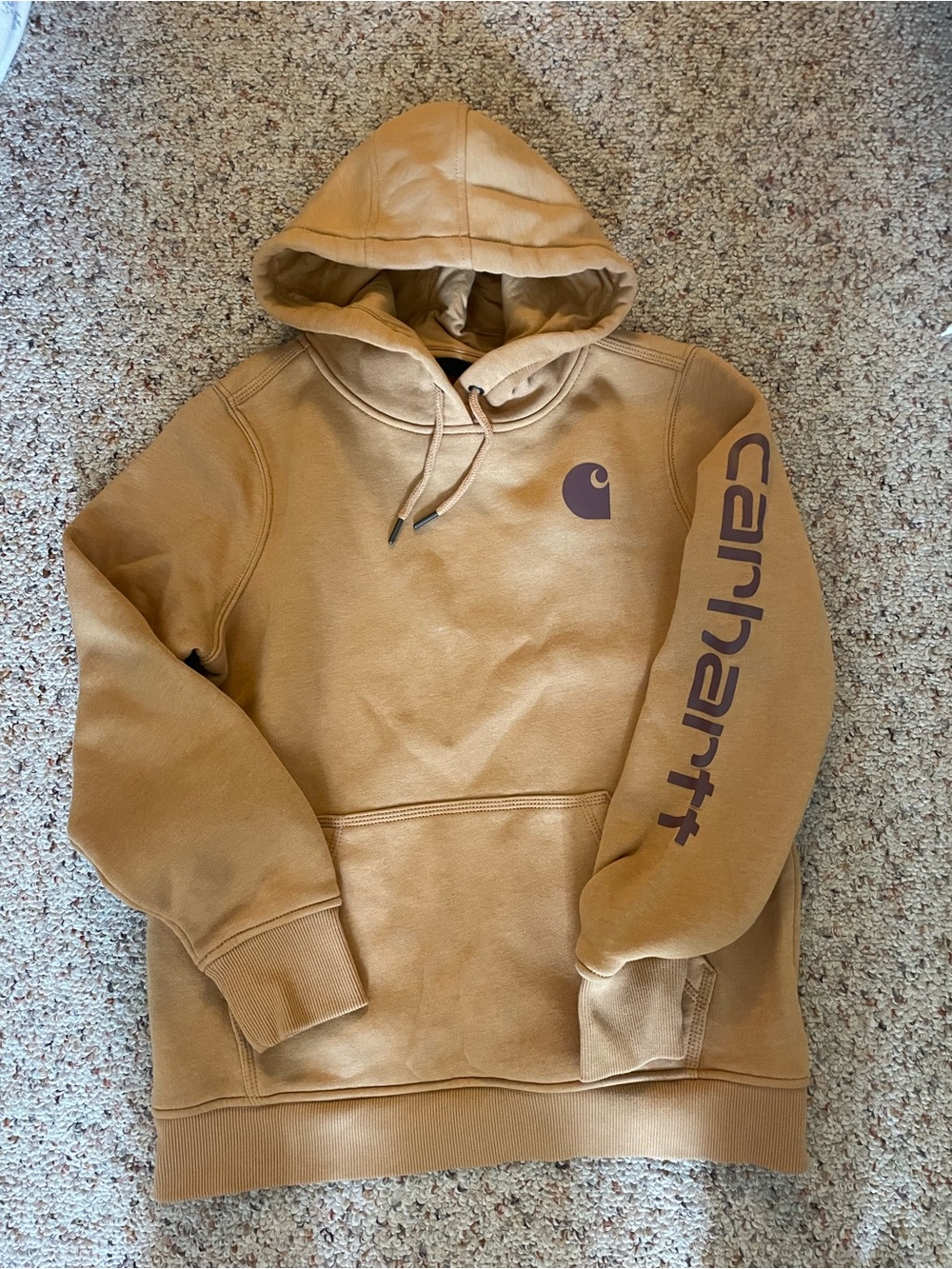 Carhartt Tan/Tobacco Logo Hooded Pullover Sweatshirt